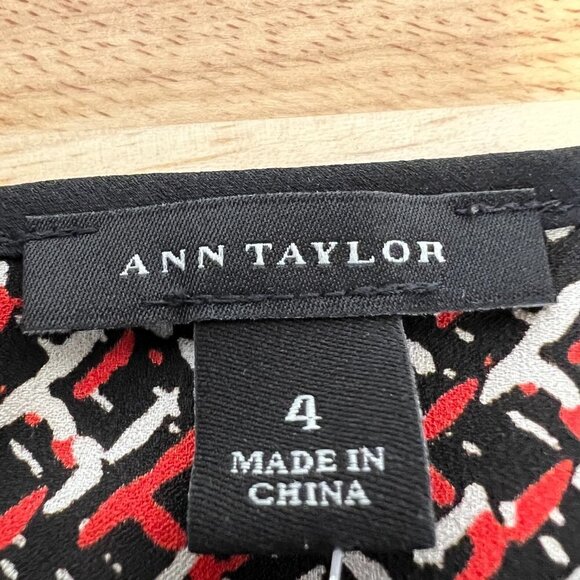 Ann Taylor Womens Multicolor Sleeveless Round Neck Side Zip Blouse Top Size 4 - Picture 9 of 10